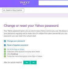 methods to recover yahoo email account