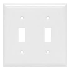 Power Gear Double Toggle Light Switch Wallplate White
