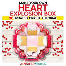 Heart Explosion Box Template - Free SVG File! - Jennifer Maker