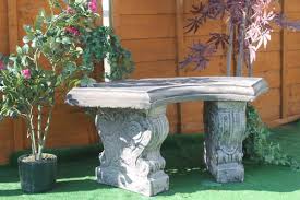 Stone Garden Curved Bench With Scroll