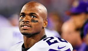 Minnesota Vikings running back Adrian Peterson on the sidelines in the third quarter as the Minnesota Vikings play the New York Giants in East Rutherford, ... - 20131022__10-21%2520Adrian%2520Peterson