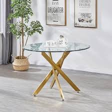 Daytona Round Clear Glass Dining Table