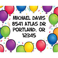 Balloon Fun Address Labels Personalization And 30th Birthday