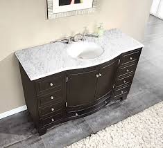 Shop for double sink bathroom vanities in bathroom vanities. Silkroad 55 Inch Single Sink Bathroom Vanity Carrara White Marble Counter Top