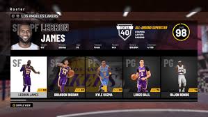 Rk age g gs mp fg fga fg% 3p 3pa 3p% 2p 2pa 2p% efg% ft fta ft% orb drb trb ast Feature 10 Nov 2018 Nba 2k19 Los Angeles Lakers Player Ratings And Roster