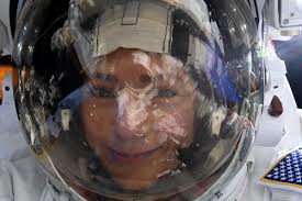 Her mother is from västerås , sweden; Jessica Meir On Twitter Fine Visor Up This Time But At Least The Magnificent Earth Still Makes An Appearance Too All Spacewalk Selfies And Other Photos Made Possible With A Nikon
