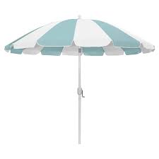 White Striped Outdoor Umbrella