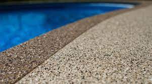 It is also less prone to cracking and can also be cleaned with soap and water. Swimming Pool Flooring Pool Deck Coating Waterproof Finish