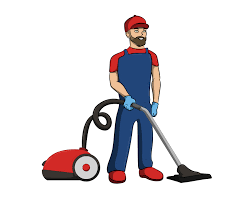 carpet cleaning business men cartoon