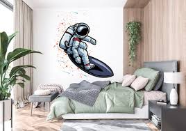 Astronaut Surf Wall Decal Planet Wall
