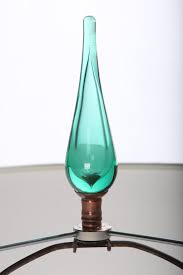 Green Blenko Blown Glass Lamp With