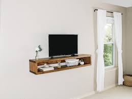 Floating Tv Table Solid Wood Console