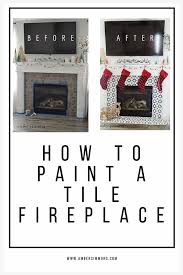 how to paint a tile fireplace amber