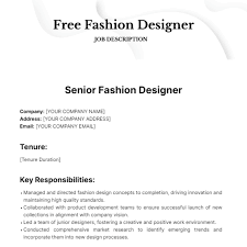 fashion designer job description resume