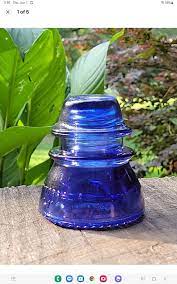 Vintage Glass Insulator Cobalt Blue