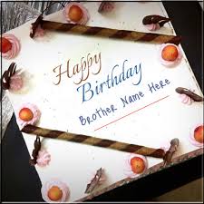 happy birthday cake with wafer stick