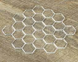 50 Pk 1 Hexagon Glass Tiles Clear