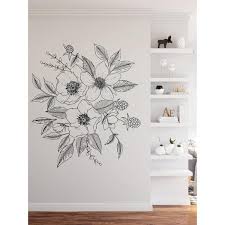 anemone and blackberry wall decal