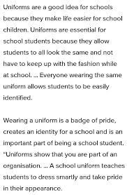 wear uniform necessary