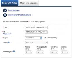 How To Search For Book British Airways Avios Flights