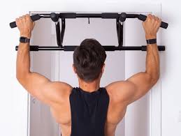 training with the door pull up bar
