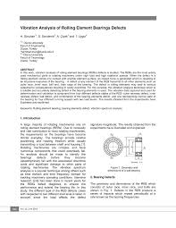 Pdf Vibration Analysis Of Rolling Element Bearings Defects