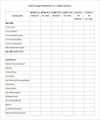 Blank Budget Template For Students Potpot Info
