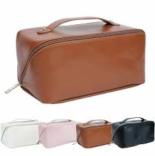 elegant leather cosmetics bag organize