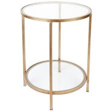 charlotte round glass top side table