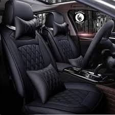 Leather 28 X 32 Inch Black Car Seat Covers