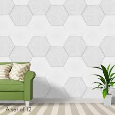 12 Pcs Hexagon Acoustic Panels Beveled