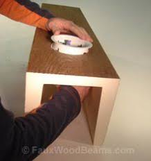 Installing Recessed Lights Into Faux Beams For Your Ceiling Wood Beam Ceiling Faux Beams Faux Ceiling Beams