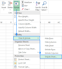 how to unhide sheets in excel show