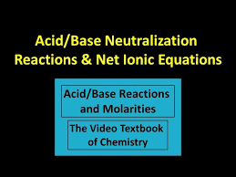 Acid Base Neutralization Reactions
