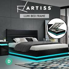 artiss rgb led bed frame double full