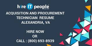 Acquisition And Procurement Technician Resume Alexandria Va