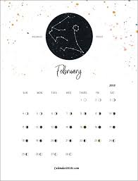 Moon Phases February 2018 Calendar In 2019 Moon Phase