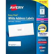 How do you create labels for multiple names and addresses (not like the same address used for return address labels). Avery Easy Peel Address Labels With Sure Feed Laser Inkjet White 1 X 2 5 8 4200 Labels