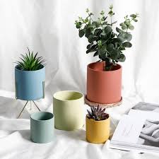 Flower Plant Pot Colorful Ceramic
