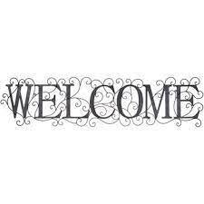 Vintage Blue Metal Welcome Wall Decor