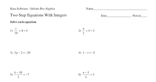 Two Step Equations With Integers Pdf