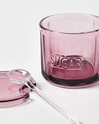 Purple Glass Spoon Sugar Pot Oliver
