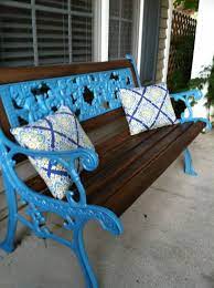 Wrought Iron Bench Painted Furniture