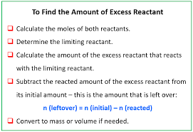 Excess Reactant Chemistry Steps