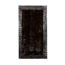 fur carpet rug black brown handmade by