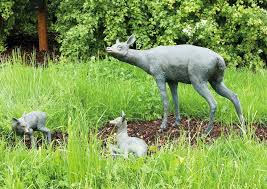 Best Ing Bronze Outdoor Deer Family