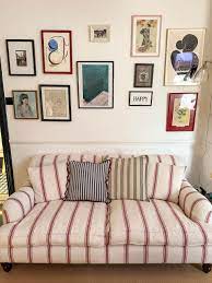 stripe sofa reupholstery