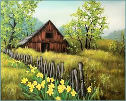 Spring paintings in acrylic - INESE'S ART STUDIO