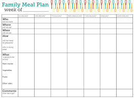 Design Lass Family Meal Plan Printable