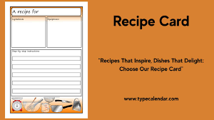 free printable recipe card templates to